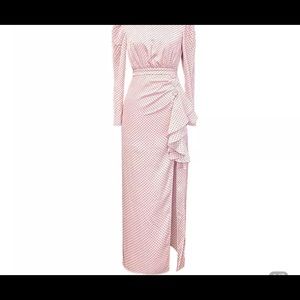Silk pink polka dot dress